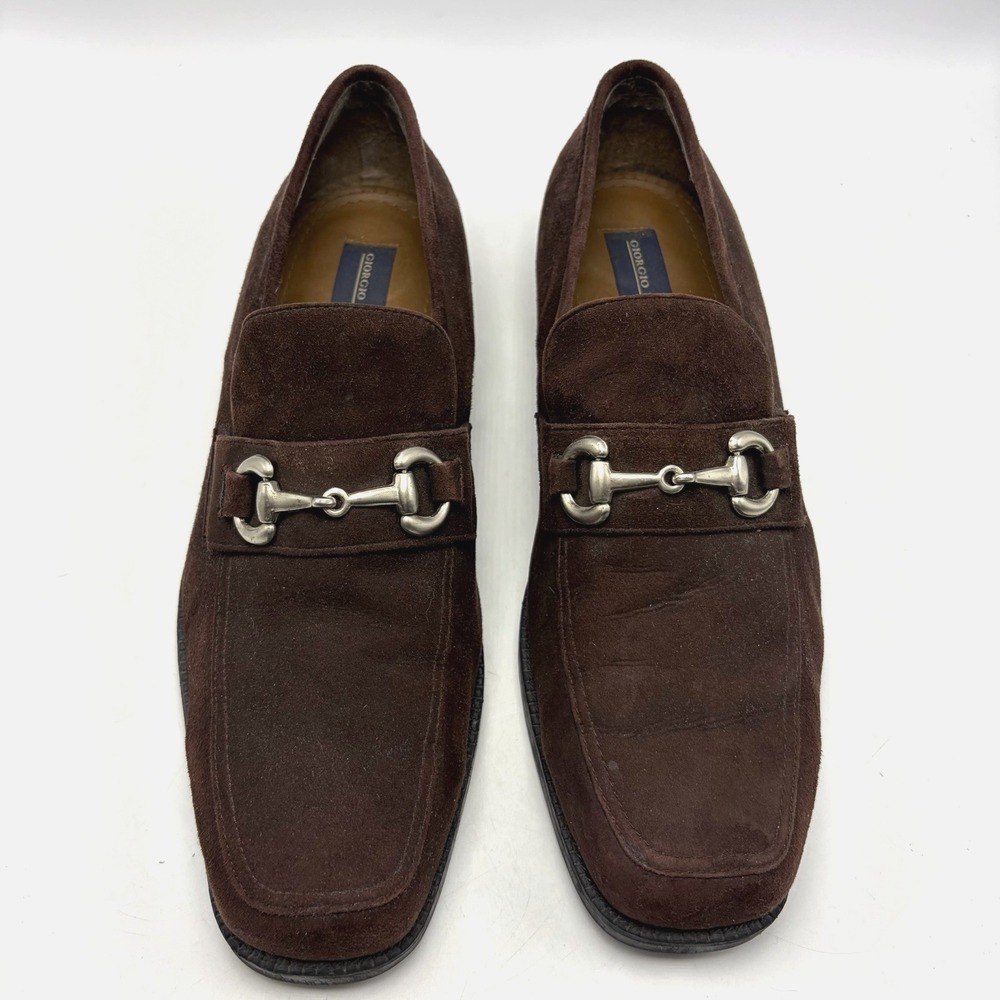 Giorgio Brutini Loafer Horsebit Men 11 M Brown Suede Office Career Dress Classic